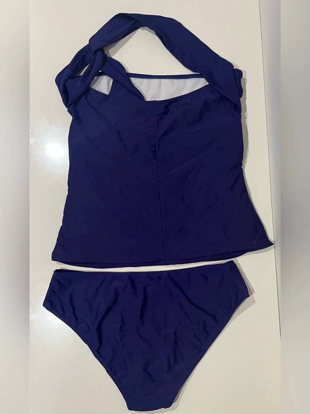 Amazon Navy Women’s Tankini Set - Ruched Halter Top & Brief